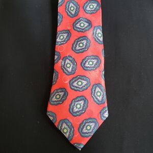 Vintage Johnny Carson Red and Blue Patterned Men's Tie